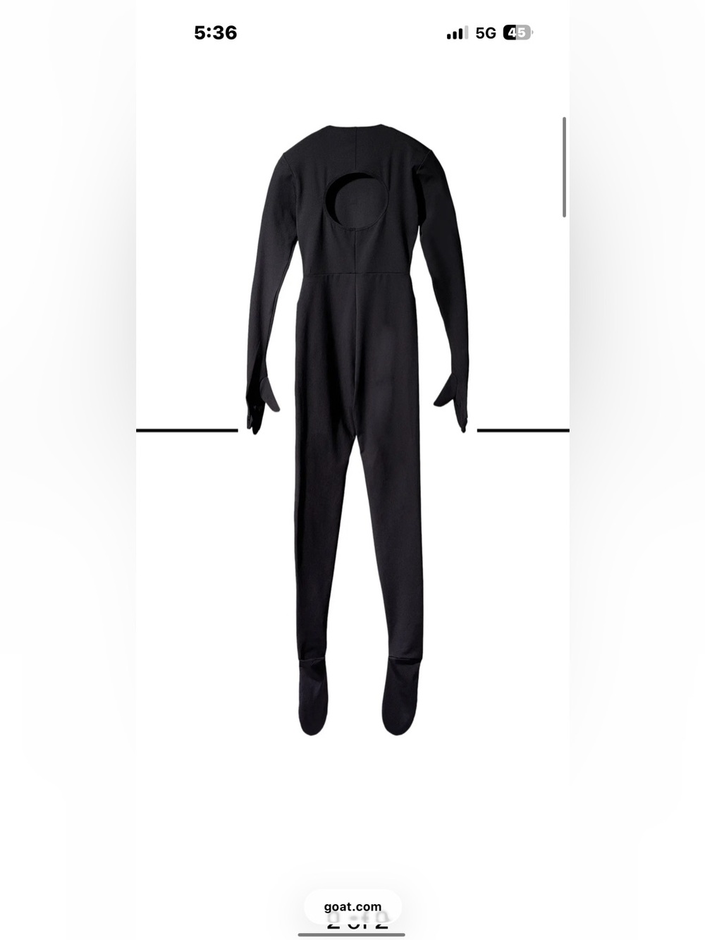 Yeezy Black Long-Sleeve Footed Jumpsuit with Back Cutout